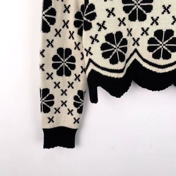 Dior Dior Colorblock Floral Wool Knit Sweater Size XS / US 0-2 / IT 36-38 - 4 Thumbnail