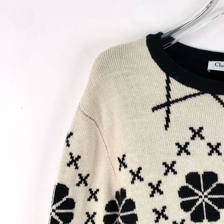 Dior Dior Colorblock Floral Wool Knit Sweater Size XS / US 0-2 / IT 36-38 - 3 Thumbnail