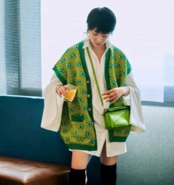 Gucci Gucci Green Logo V-Neck Sleeveless Knit Cardigan Size XS / US 0-2 / IT 36-38 - 8 Thumbnail