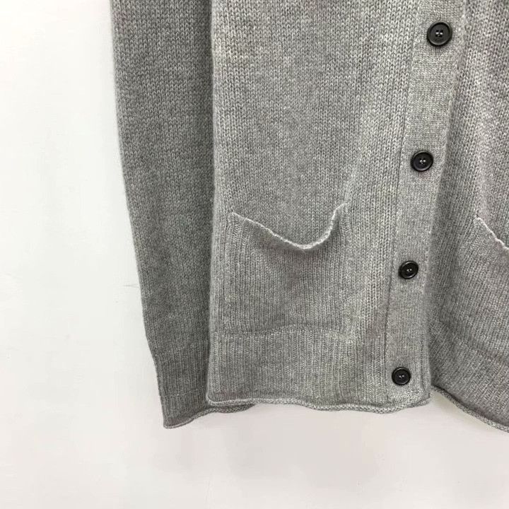 Celine Celine Gray Cashmere V-Neck Cardigan Size L / US 10 / IT 46 - 4 Thumbnail