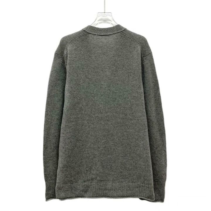 Celine Celine Gray Cashmere V-Neck Cardigan Size L / US 10 / IT 46 - 2 Thumbnail