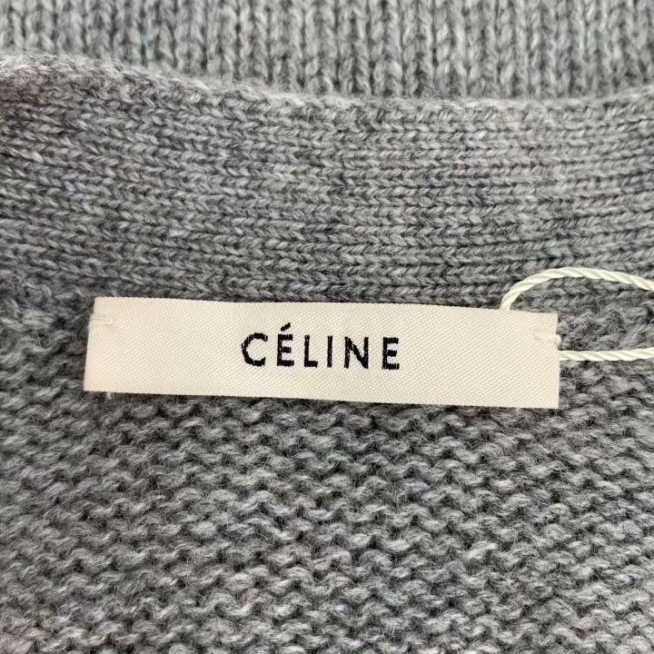 Celine Celine Gray Cashmere V-Neck Cardigan Size L / US 10 / IT 46 - 5 Thumbnail