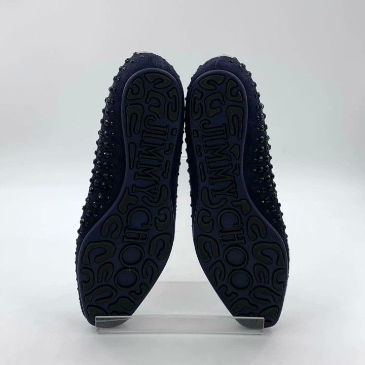 Jimmy Choo Jimmy Choo Blue Diamond Slip-On Loafers Size US 4.5 / IT 34.5 - 5 Thumbnail