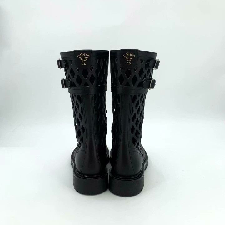 Dior Christian Dior Black Leather Mid-Calf Boots Size US 5 / IT 35 - 4 Thumbnail
