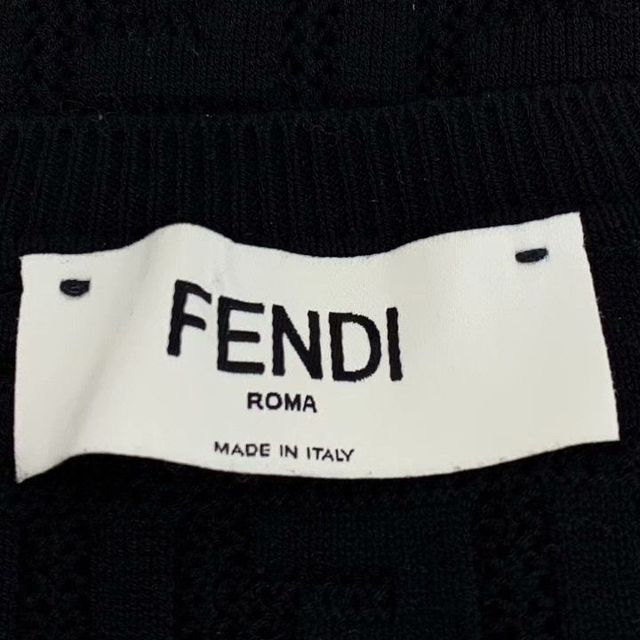 Fendi Fendi Black Logo Embroidery Round Neck Knit Top Size S / US 4 / IT 40 - 5 Thumbnail