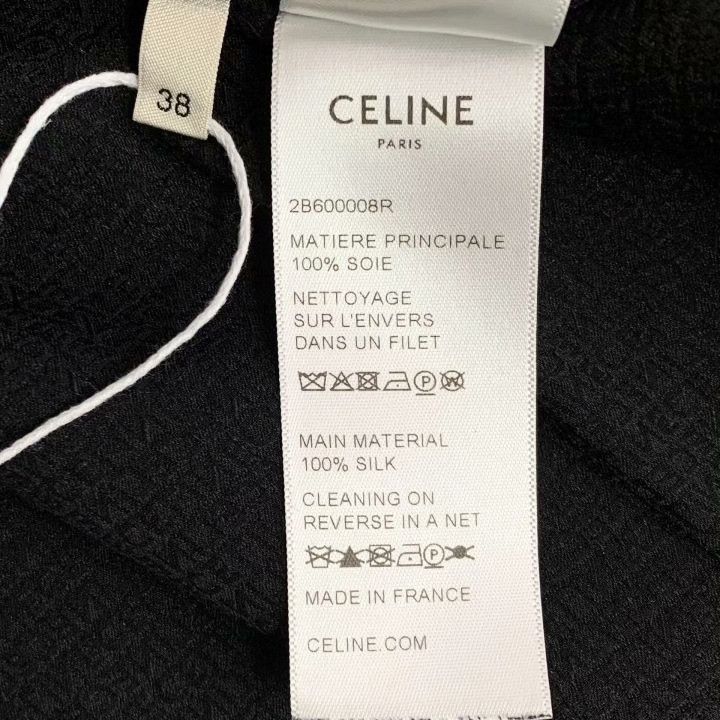 Celine Celine 22 Black Logo Silk Long Sleeve Shirt Size S / US 4 / IT 40 - 7 Thumbnail