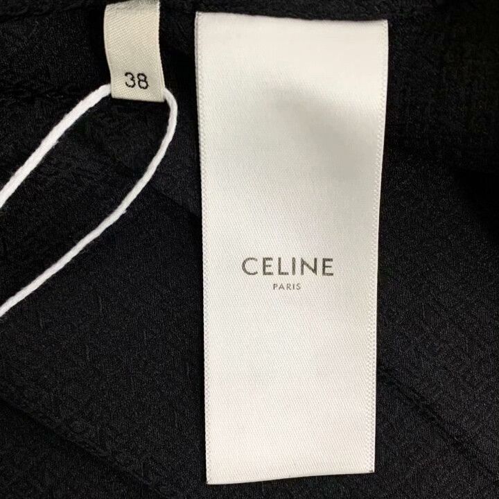 Celine Celine 22 Black Logo Silk Long Sleeve Shirt Size S / US 4 / IT 40 - 6 Thumbnail