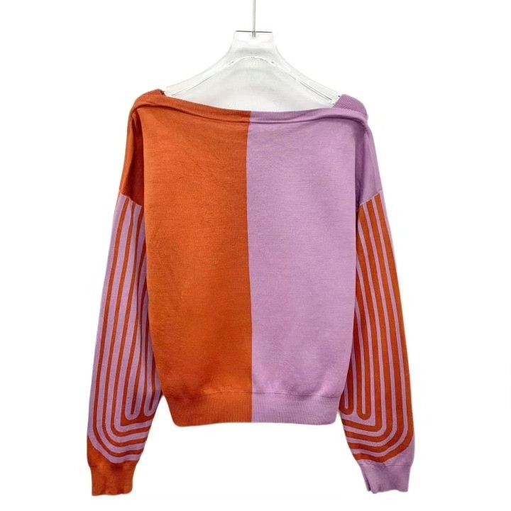 Hermes Hermes Colorblock Stripe Silk Boat Neck Knit Size XS / US 0-2 / IT 36-38 - 2 Thumbnail
