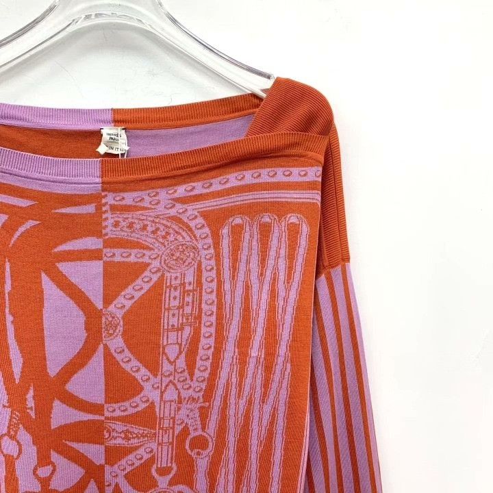 Hermes Hermes Colorblock Stripe Silk Boat Neck Knit Size XS / US 0-2 / IT 36-38 - 3 Thumbnail