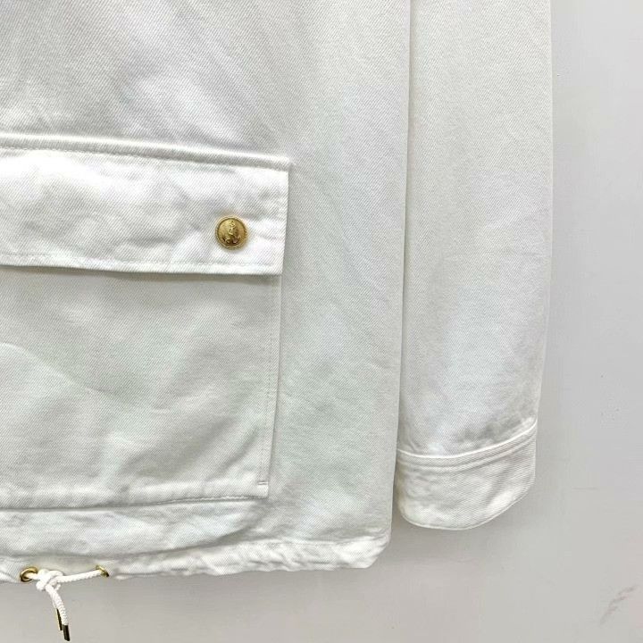 Celine Celine White Cotton Hooded Jacket Size XS / US 0-2 / IT 36-38 - 4 Thumbnail