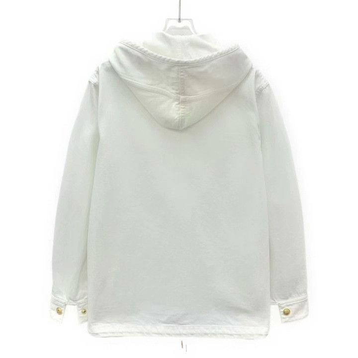 Celine Celine White Cotton Hooded Jacket Size XS / US 0-2 / IT 36-38 - 2 Thumbnail
