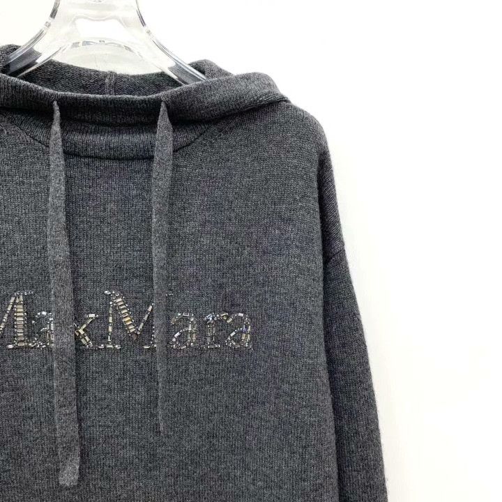 Max Mara Maxmara Logo Diamond Wool Hooded Sweater Size XS / US 0-2 / IT 36-38 - 3 Thumbnail
