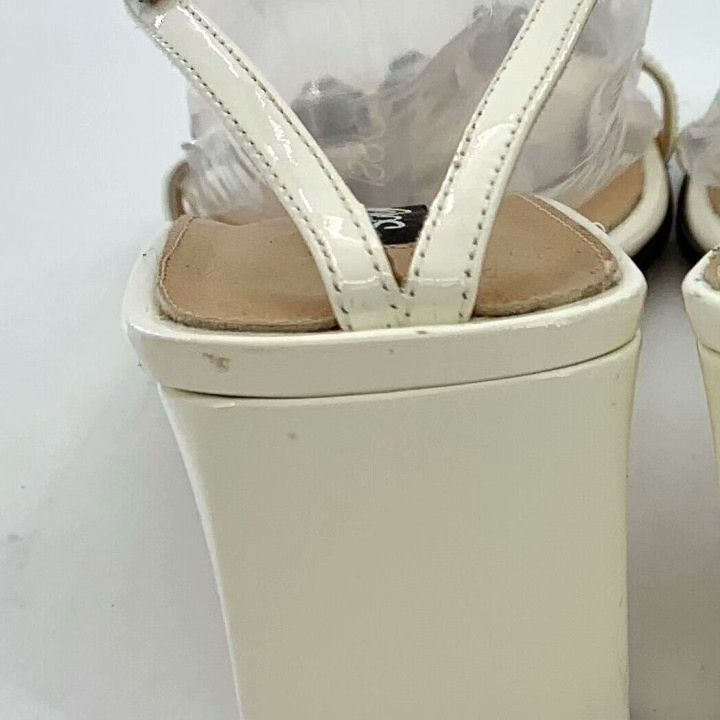 Sergio Rossi Sergio Rossi White Embellished Block Heel Sandals Size US 8 / IT 38 - 9 Thumbnail