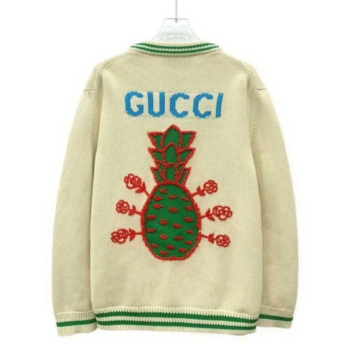 Gucci Gucci 22 Pineapple Embroidery Cotton Cardigan Size L / US 10 / IT 46 - 2 Thumbnail