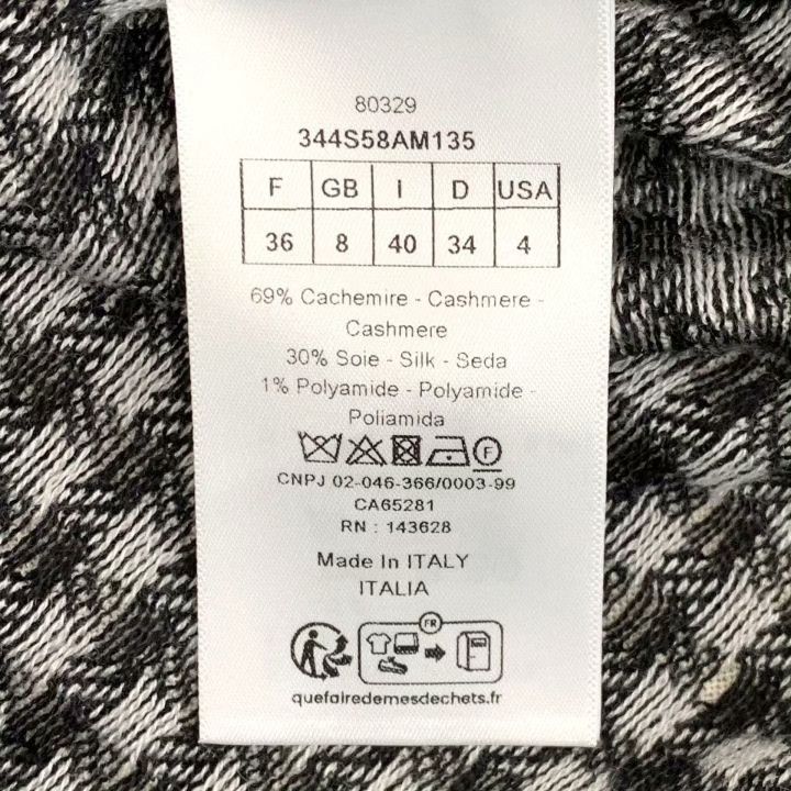 Dior Dior Bee Embroidery Check Cashmere Knit Top Size XS / US 0-2 / IT 36-38 - 6 Thumbnail