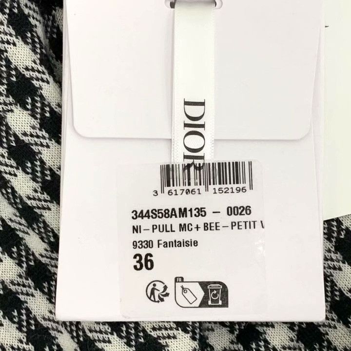 Dior Dior Bee Embroidery Check Cashmere Knit Top Size XS / US 0-2 / IT 36-38 - 8 Thumbnail