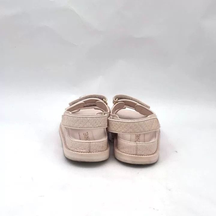 Chanel Chanel Pink Logo Velcro Open-Toe Sandals Size US 5 / IT 35 - 4 Thumbnail
