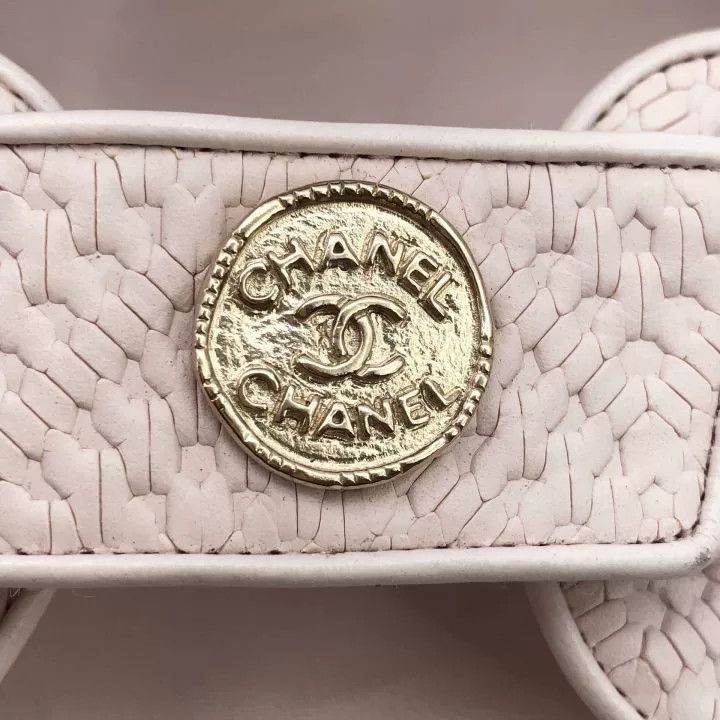 Chanel Chanel Pink Logo Velcro Open-Toe Sandals Size US 5 / IT 35 - 8 Thumbnail