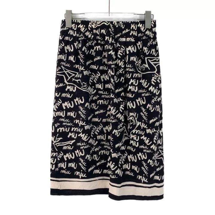 Miu Miu Miu Miu Logo Graffiti Silk Skirt Size 36" / US 14 / IT 50 - 2 Thumbnail