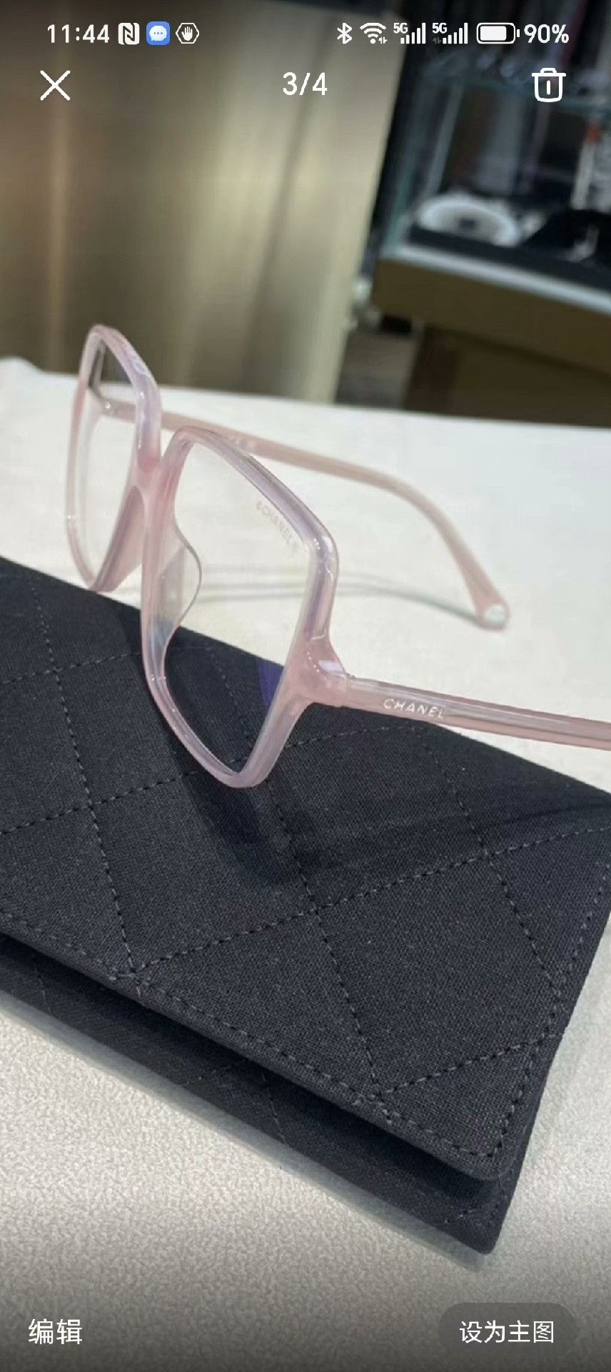 Chanel Chanel 23S Pink Square Frame Sunglasses Size ONE SIZE - 6 Thumbnail