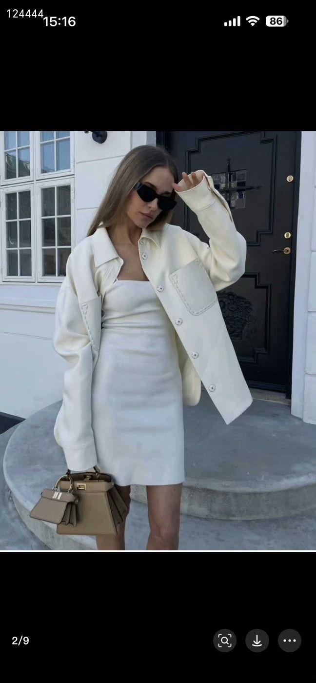 Fendi Fendi White Leather Panel Blazer Size S / US 4 / IT 40 - 8 Thumbnail