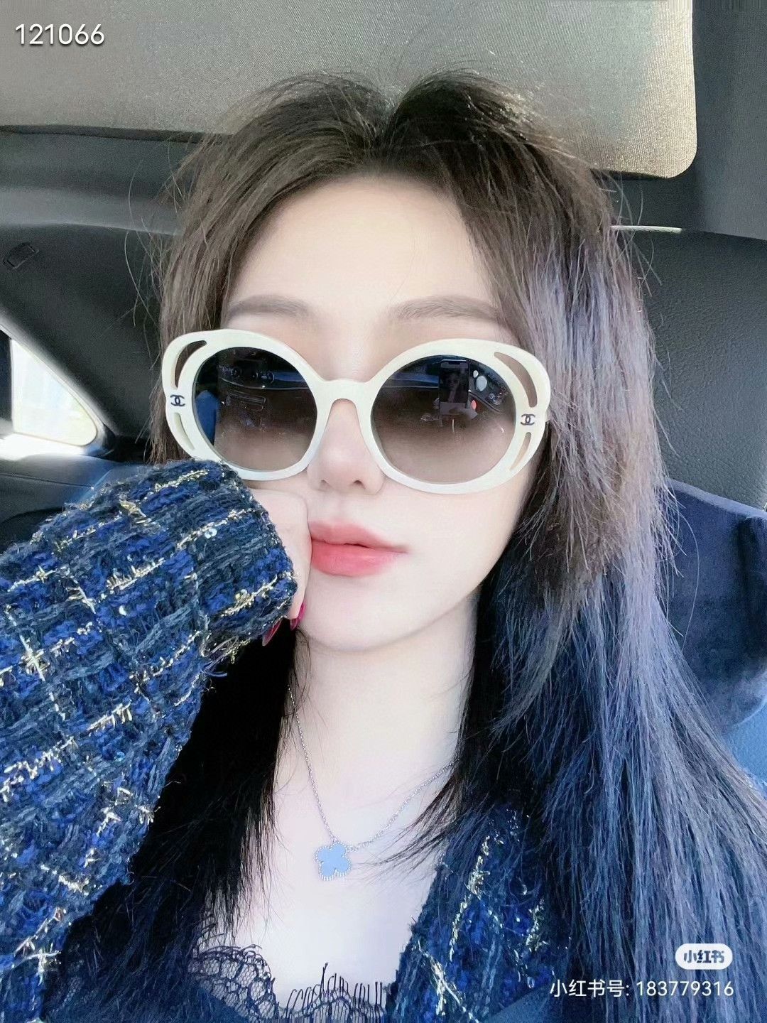 Chanel Chanel 23K White Camellia Wide Sunglasses Size ONE SIZE - 7 Thumbnail