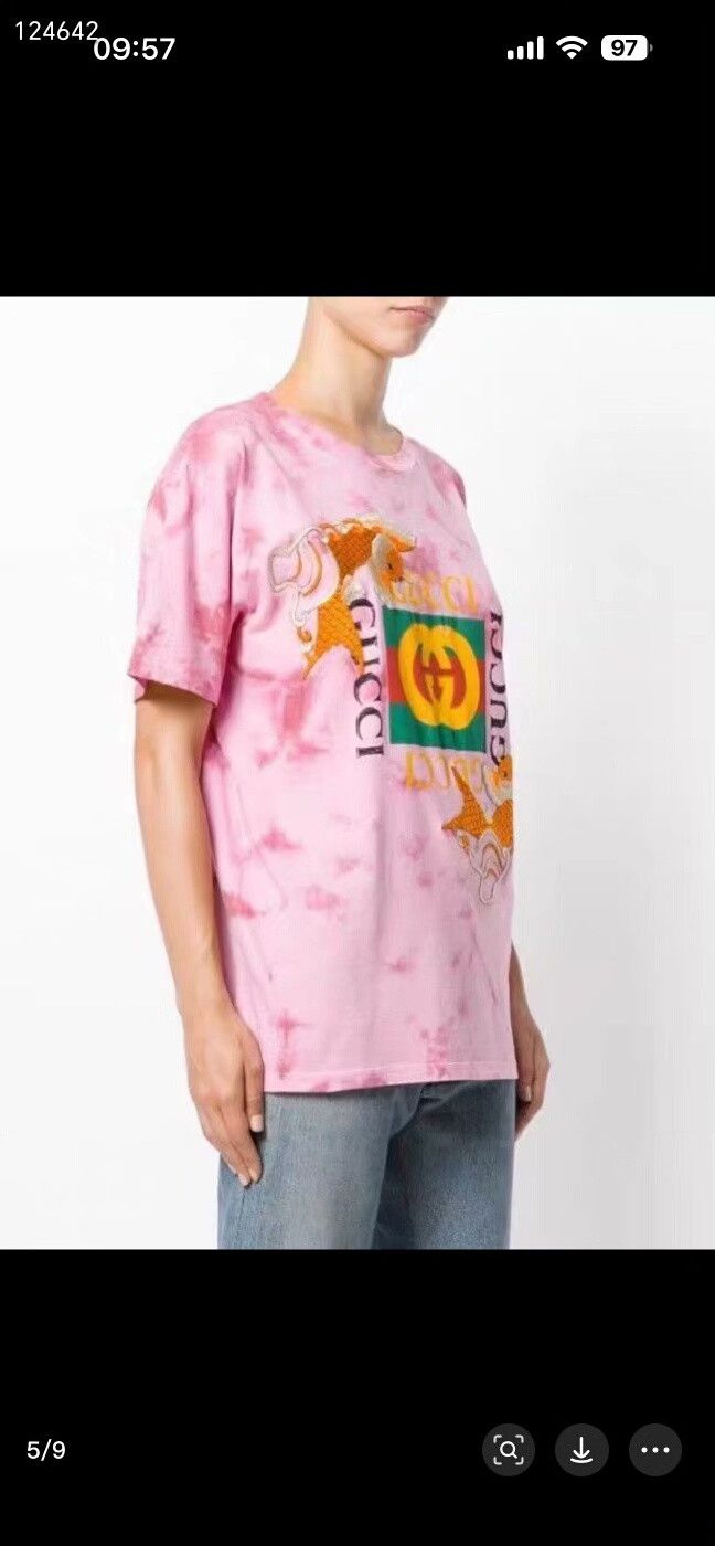 Gucci Gucci Cherry Blossom Koi Embroidered Block Tee Size S / US 4 / IT 40 - 7 Thumbnail