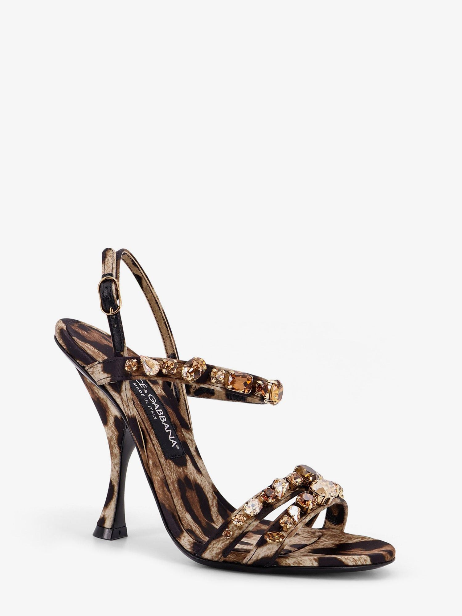 Dolce & Gabbana Satin Sandals With Animal Print Size US 8 / IT 38 - 2 Thumbnail