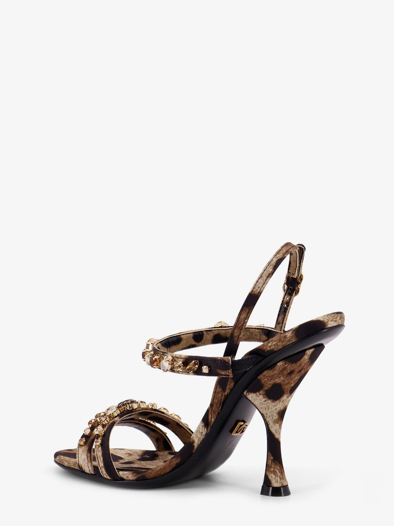 Dolce & Gabbana Satin Sandals With Animal Print Size US 8 / IT 38 - 3 Thumbnail