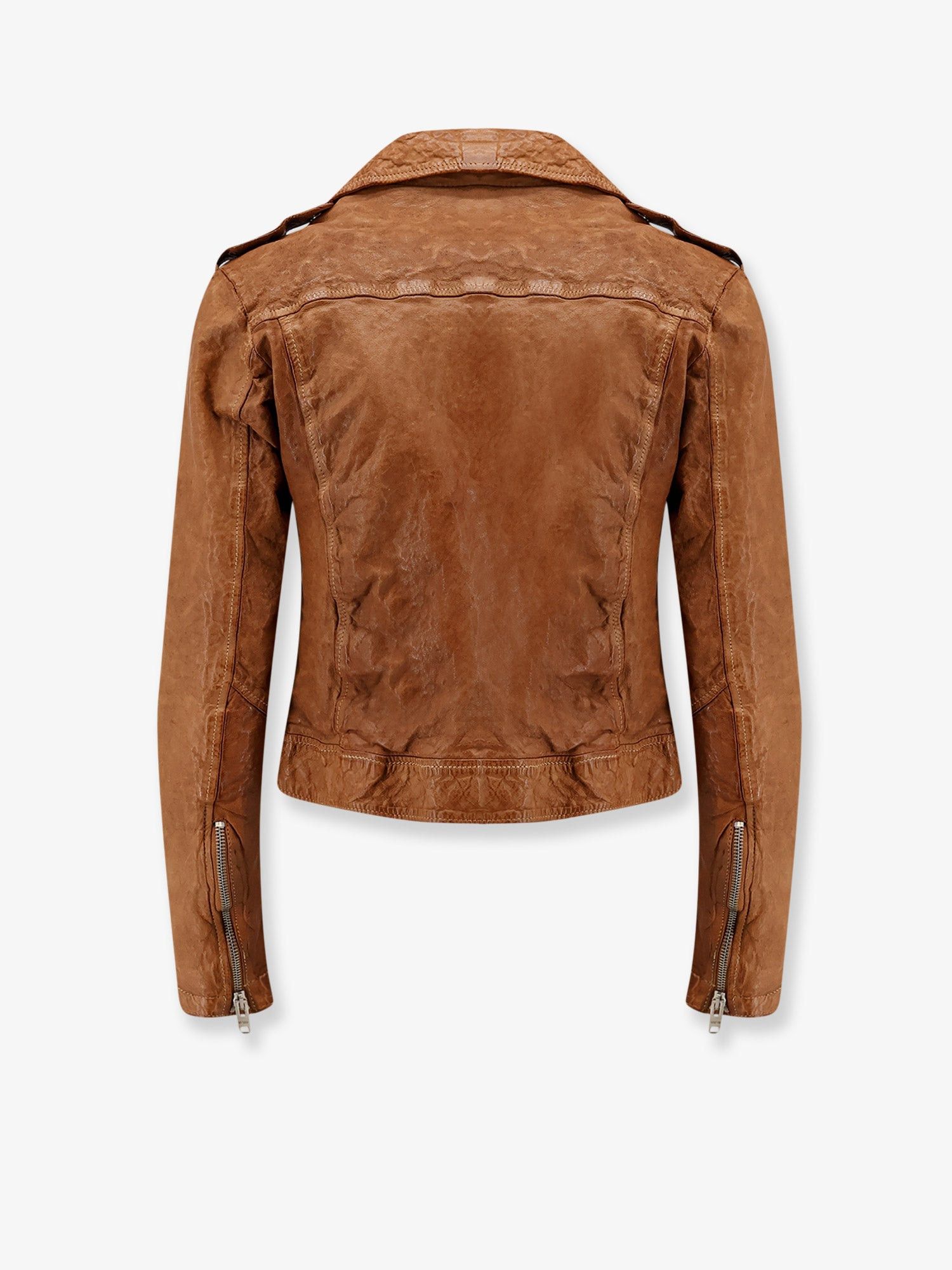 DFour Natural Washed Leather Jacket Size L / US 10 / IT 46 - 2 Thumbnail