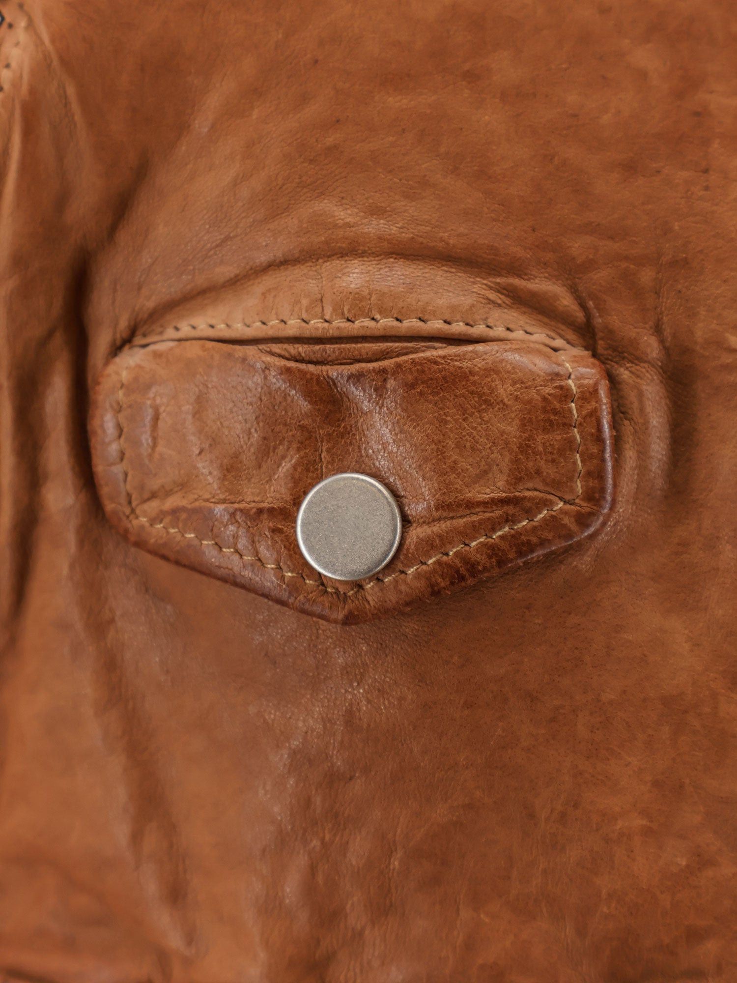 DFour Natural Washed Leather Jacket Size L / US 10 / IT 46 - 3 Thumbnail