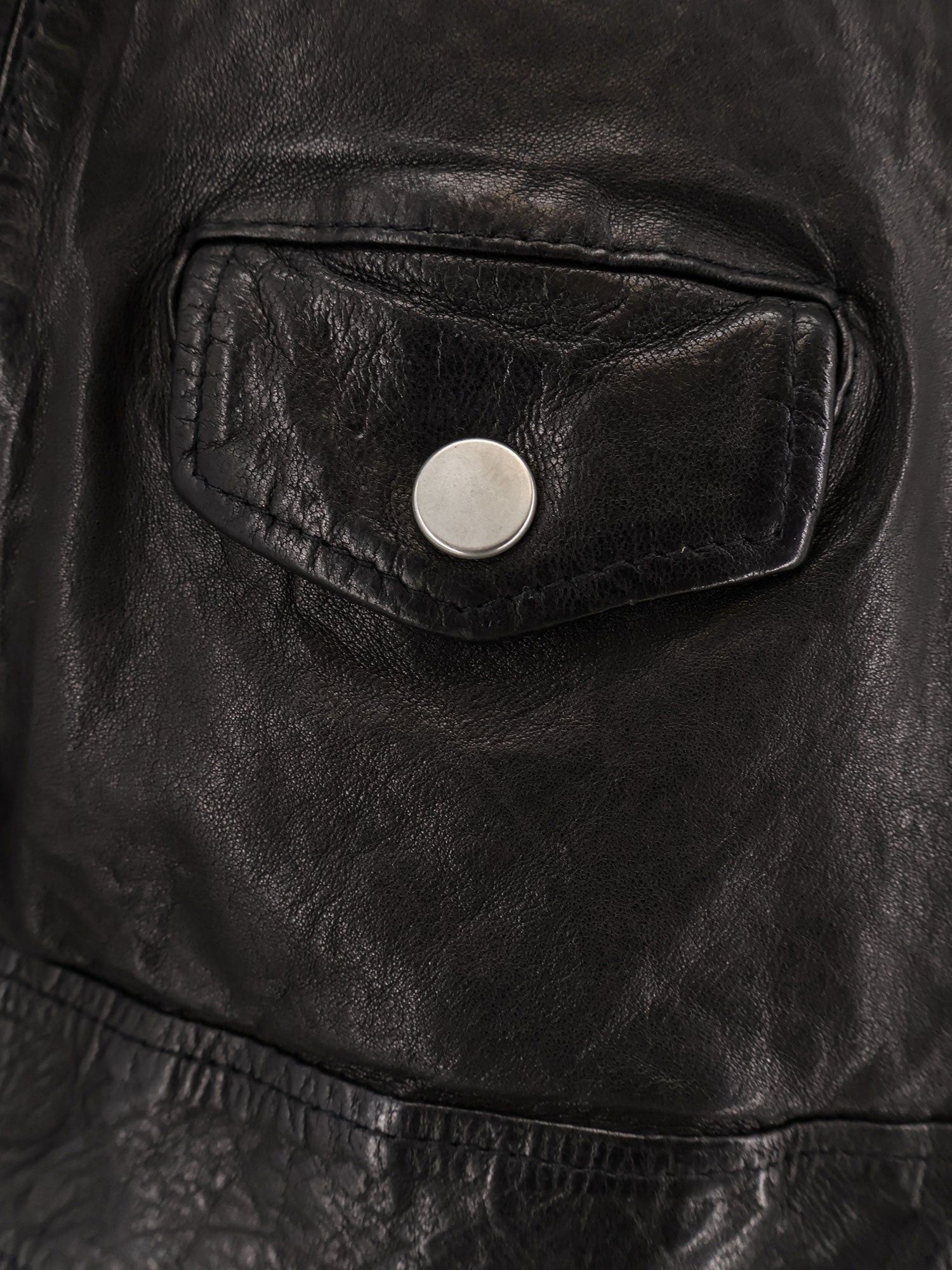 DFour Natural Washed Leather Jacket Size M / US 6-8 / IT 42-44 - 3 Thumbnail