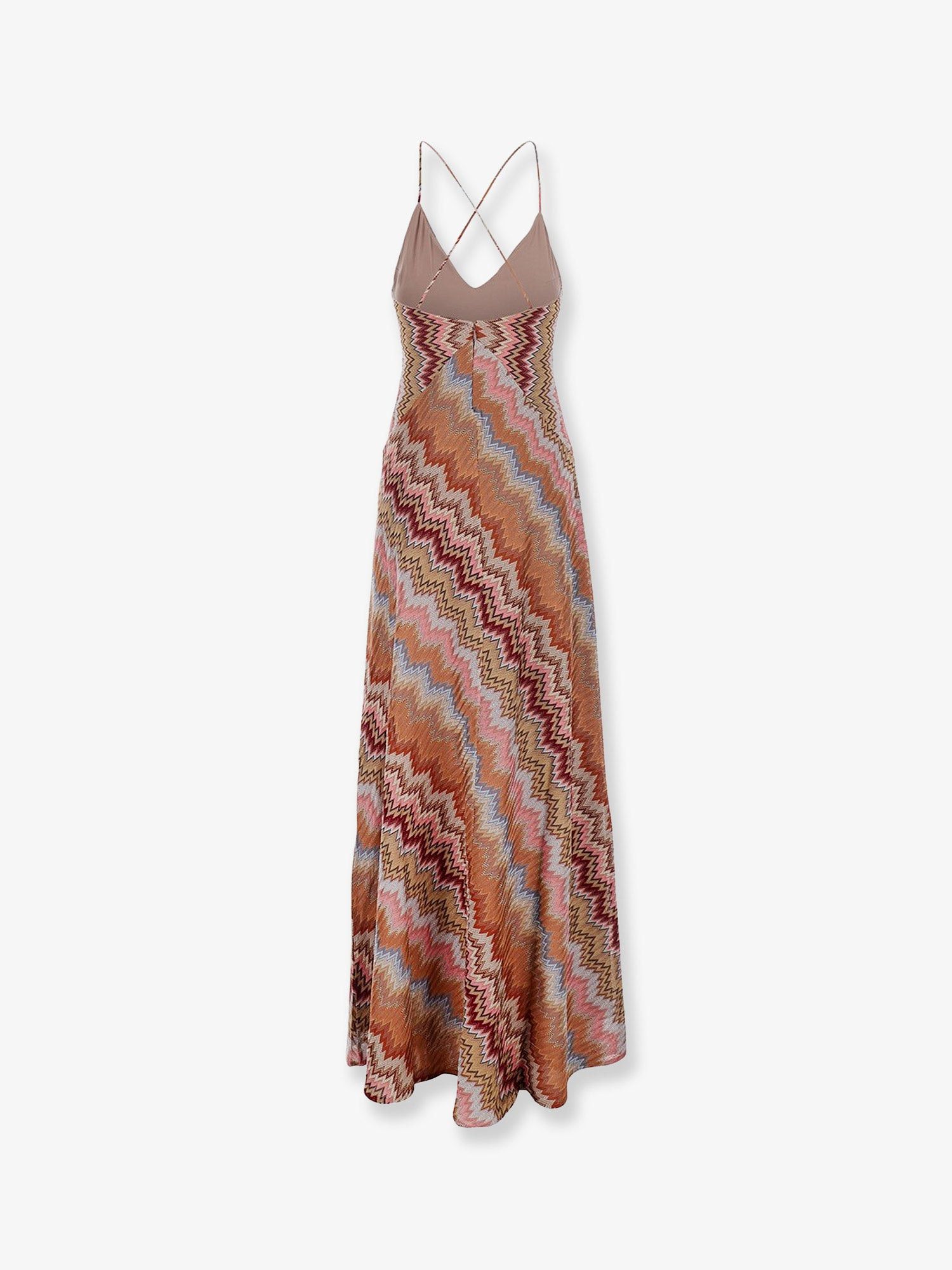 Missoni Long Viscose Dress With Chevron Pattern Size M / US 6-8 / IT 42-44 - 2 Thumbnail