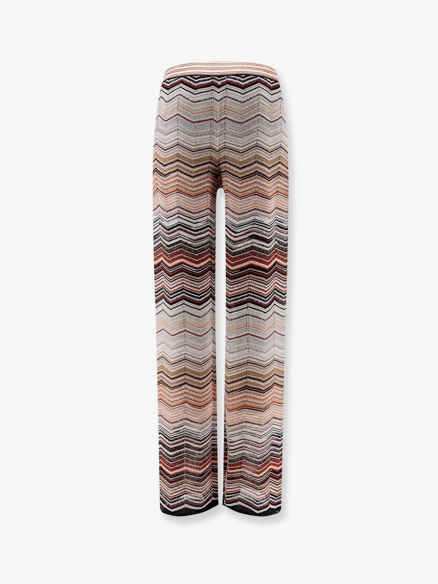 Missoni Viscose Trousers With Laminated Chevron Pattern Size 34" / US 12 / IT 48 - 2 Thumbnail