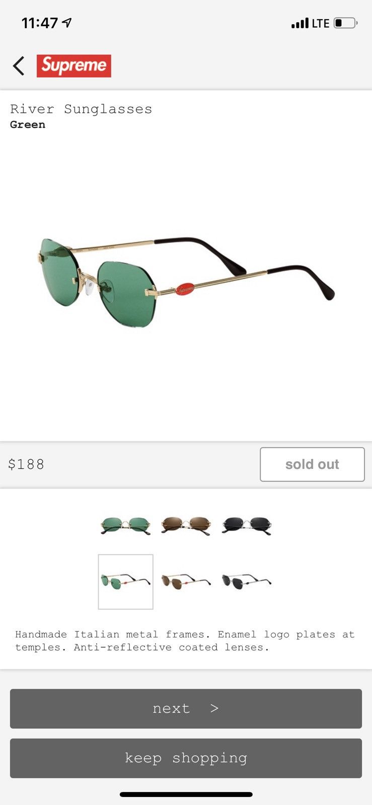 Supreme river outlet sunglasses