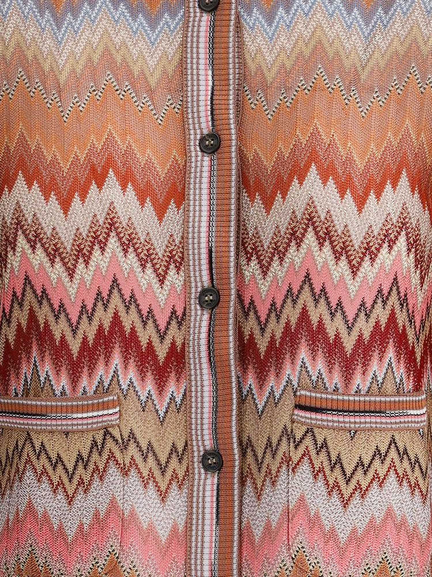 Missoni Viscose Cardigan With Chevron Pattern Size XL / US 12-14 / IT 48-50 - 3 Thumbnail