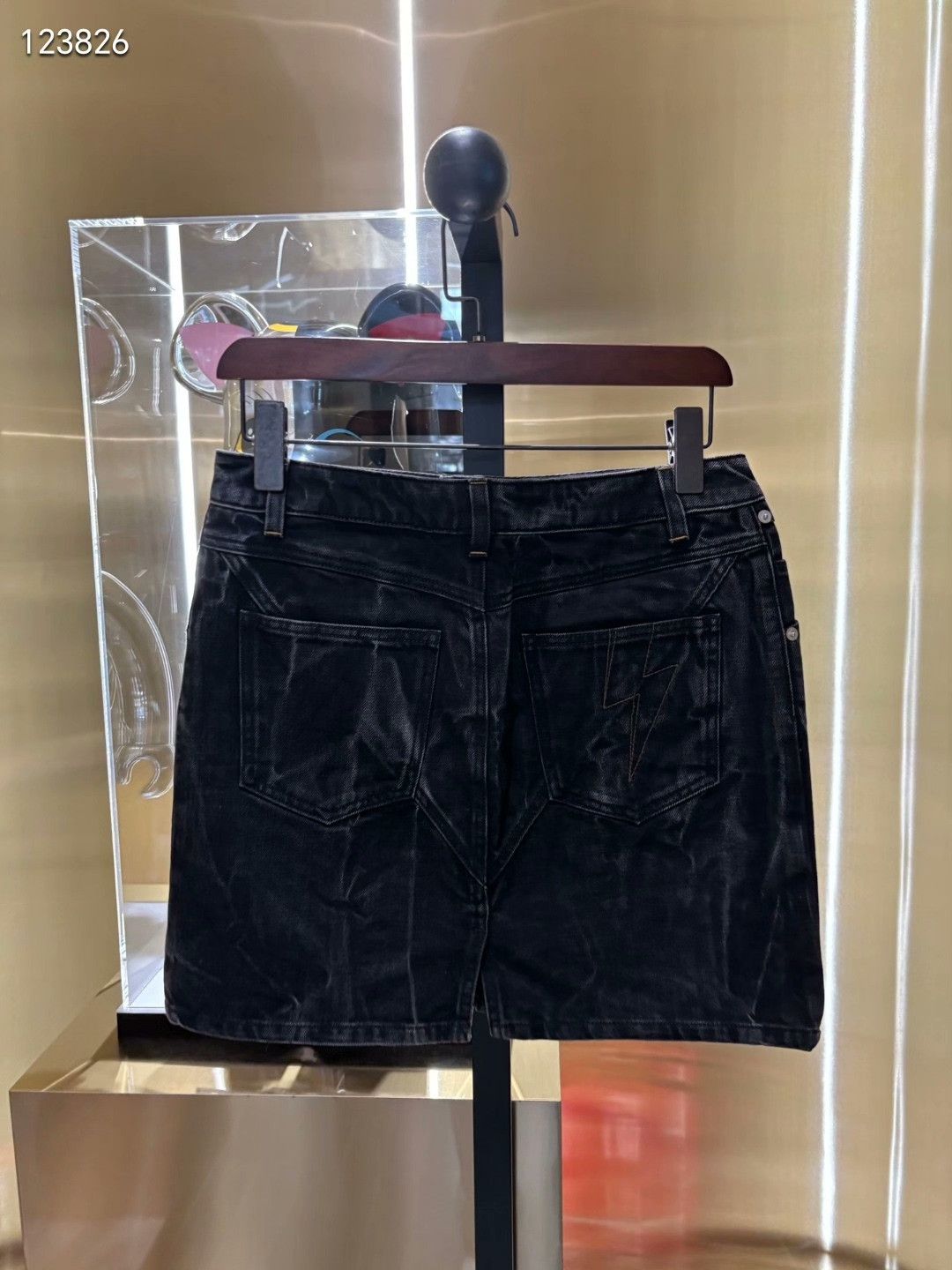 Givenchy Givenchy Black Denim Pencil Skirt Size 38" / US 16 / IT 52 - 2 Thumbnail