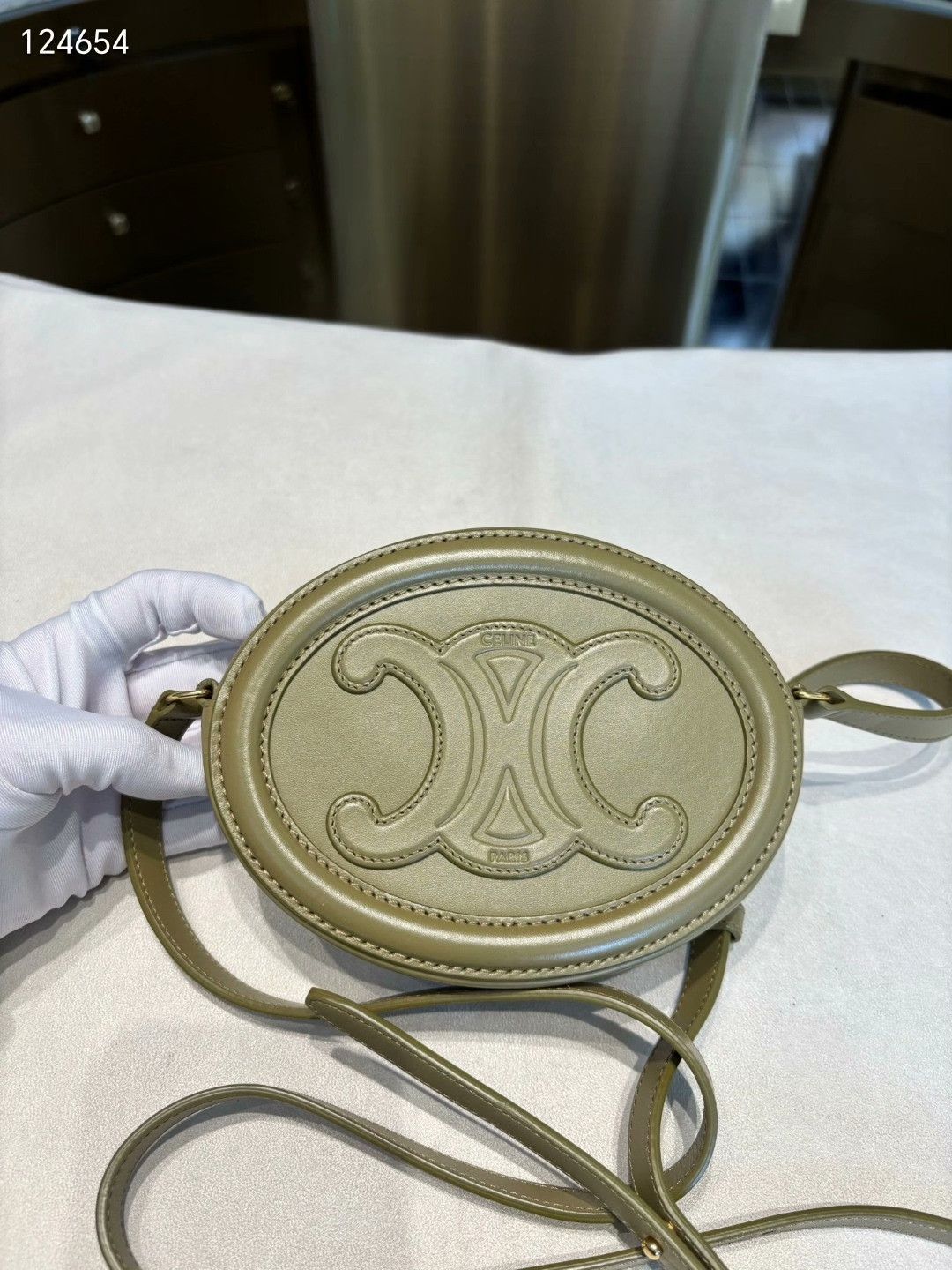 Celine Celine Triomphe Embossed Mini Round Bag Size ONE SIZE - 2 Thumbnail
