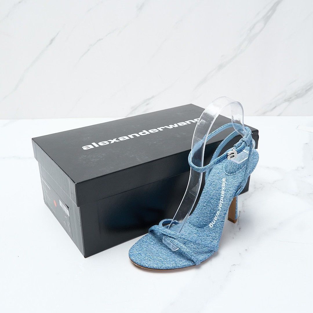 Alexander Wang Alexander Wang Women's Denim Cross Sandals Size US 8 / IT 38 - 9 Thumbnail