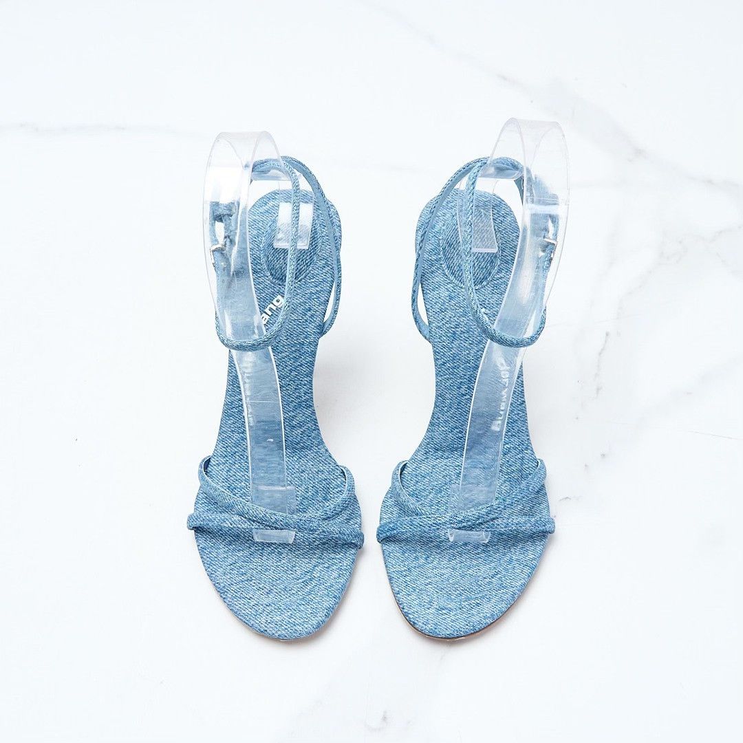 Alexander Wang Alexander Wang Women's Denim Cross Sandals Size US 8 / IT 38 - 4 Thumbnail