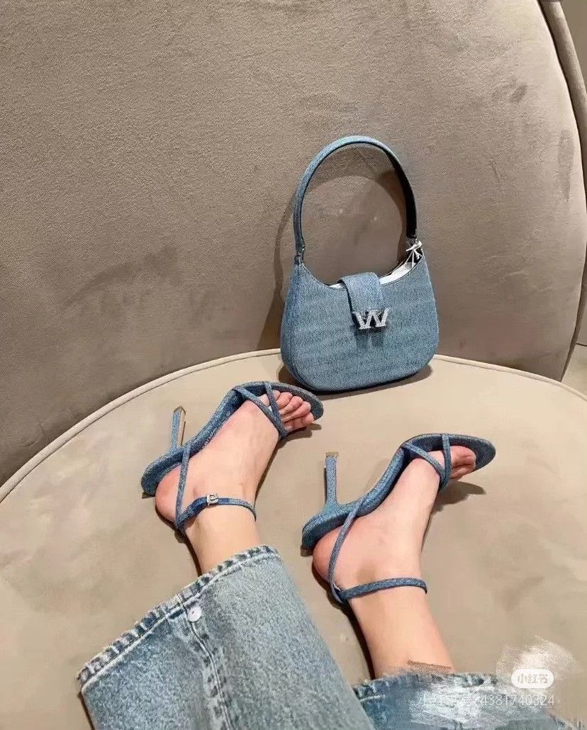 Alexander Wang Alexander Wang Women's Denim Cross Sandals Size US 8 / IT 38 - 6 Thumbnail
