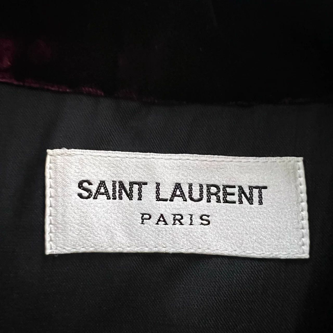 Saint Laurent Paris Saint Laurent Burgundy Velvet Embroidered Shirt Size XS / US 0-2 / IT 36-38 - 3 Thumbnail