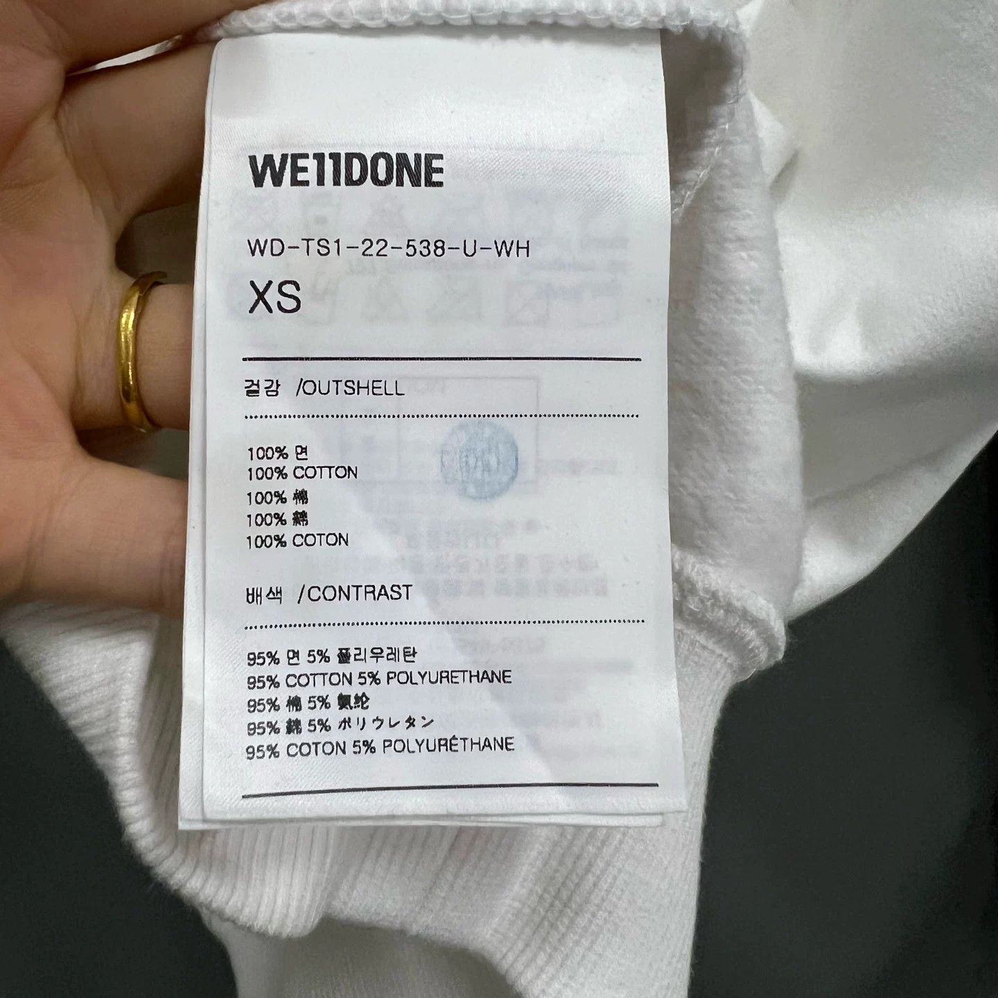 WE11DONE WE11DONE White Double Row Rivet Logo Sweatshirt Size XS / US 0-2 / IT 36-38 - 3 Thumbnail