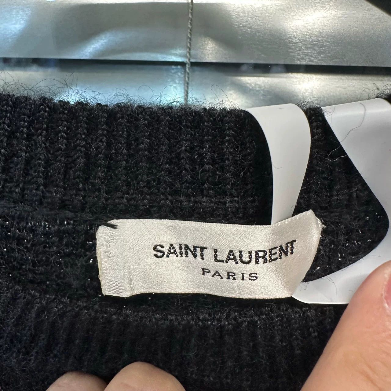 Yves Saint Laurent YSL Black Crewneck Sweater Size XS / US 0-2 / IT 36-38 - 4 Thumbnail