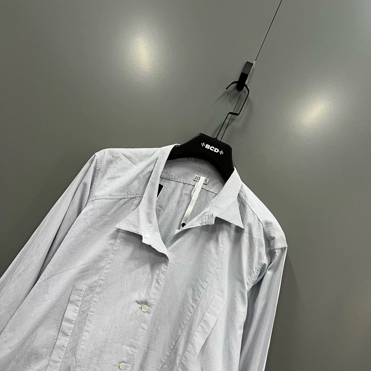 Loewe LOEWE Pinstripe Asymmetric Shirt Dress Size XS / US 0-2 / IT 36-38 - 2 Thumbnail