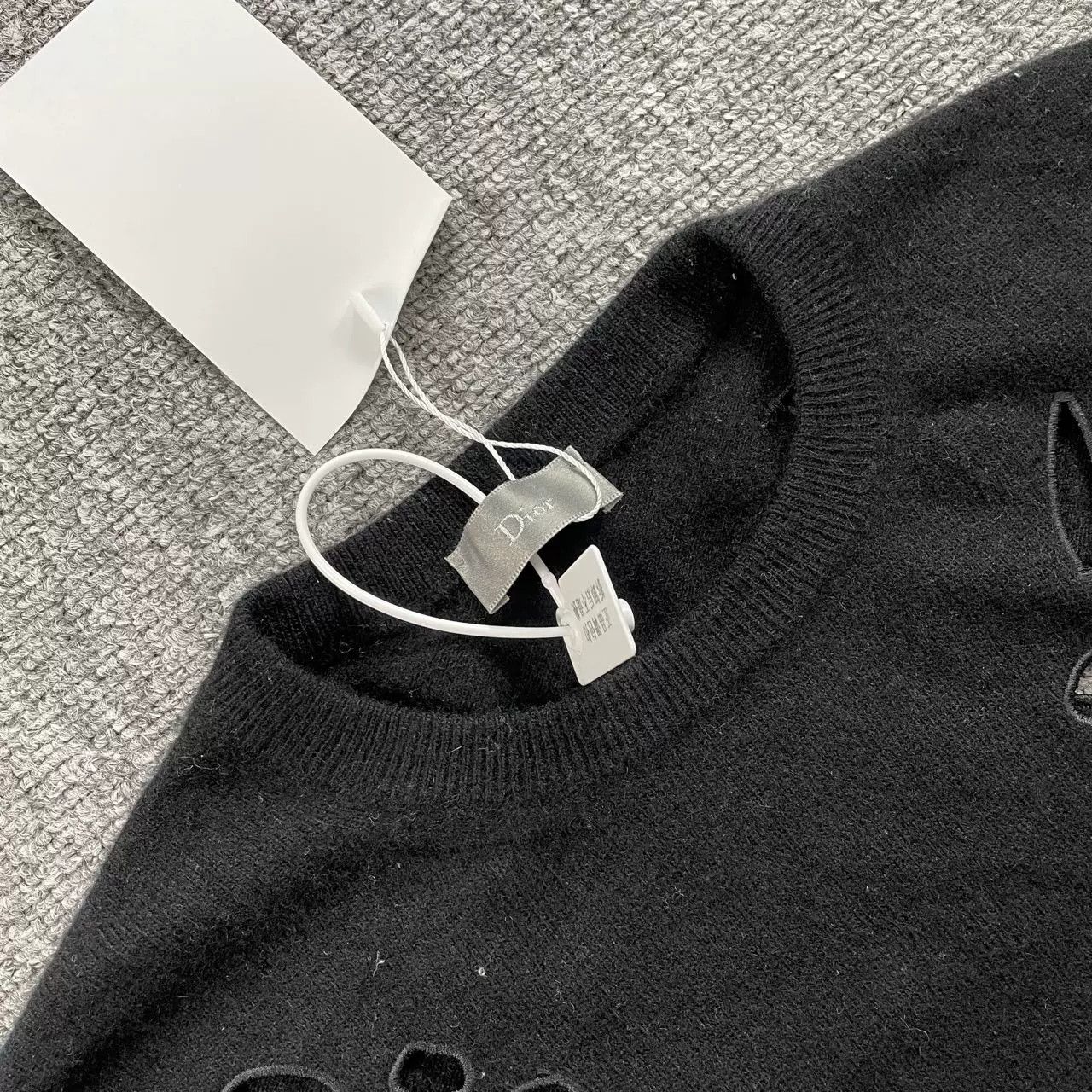 Dior Dior Black Distressed Sweater Size XS / US 0-2 / IT 36-38 - 3 Thumbnail