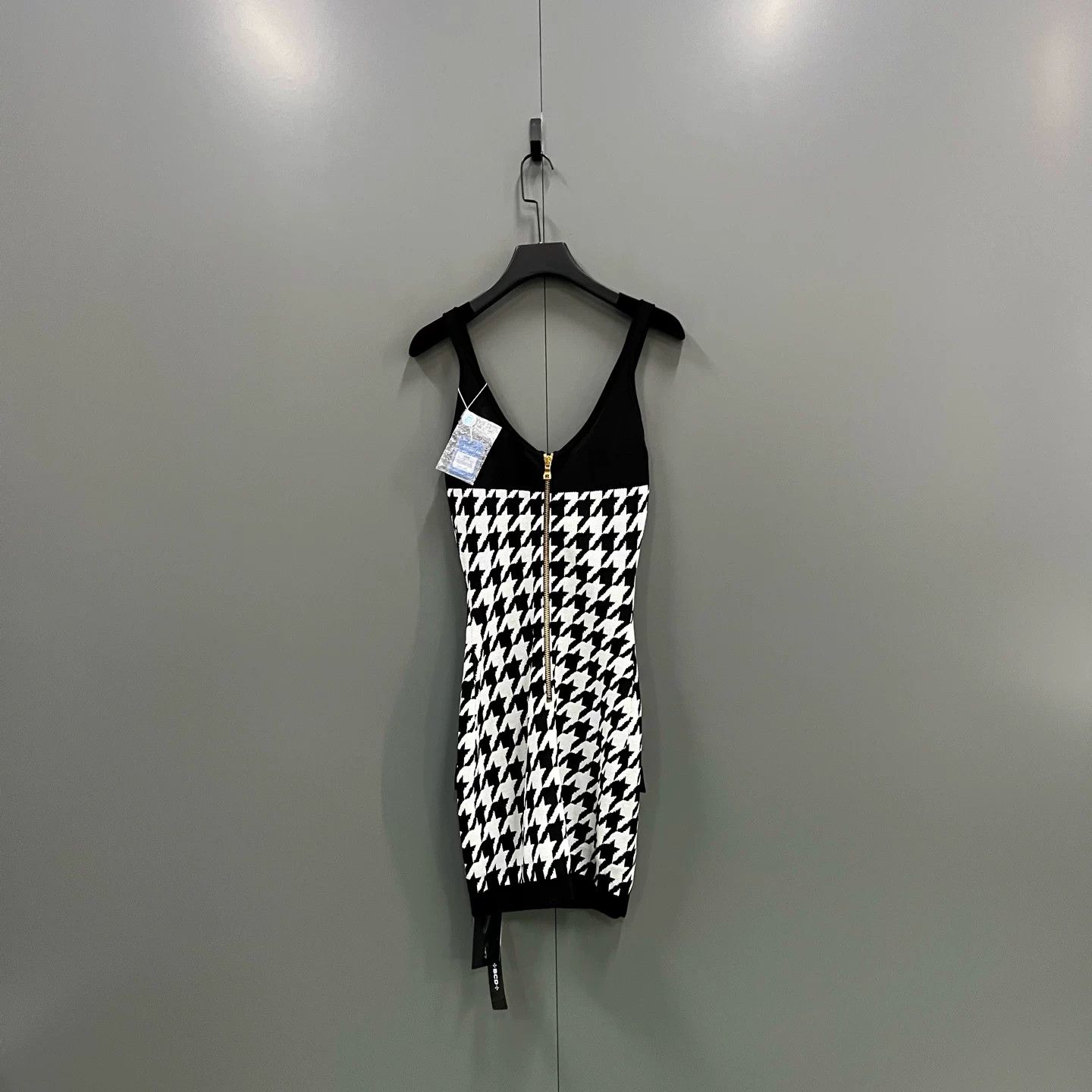 Balmain Balmain Black White Houndstooth Slip Dress Size XS / US 0-2 / IT 36-38 - 3 Thumbnail