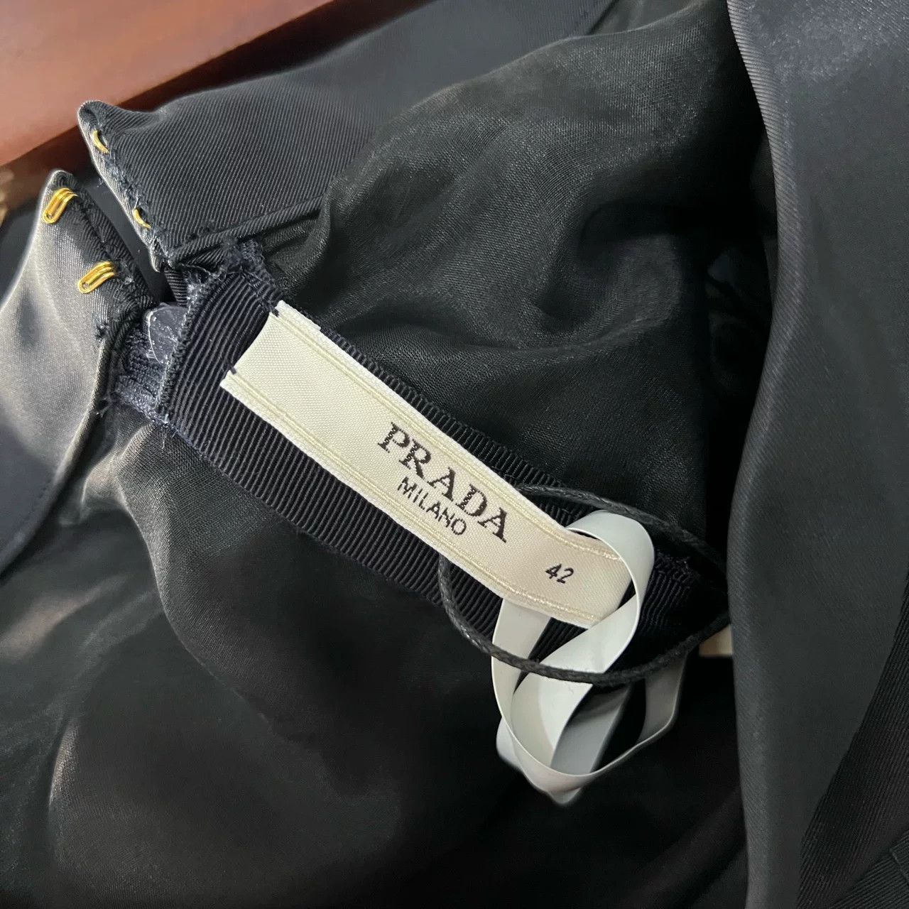 Prada Prada Black Pleated Dress Size M / US 6-8 / IT 42-44 - 3 Thumbnail