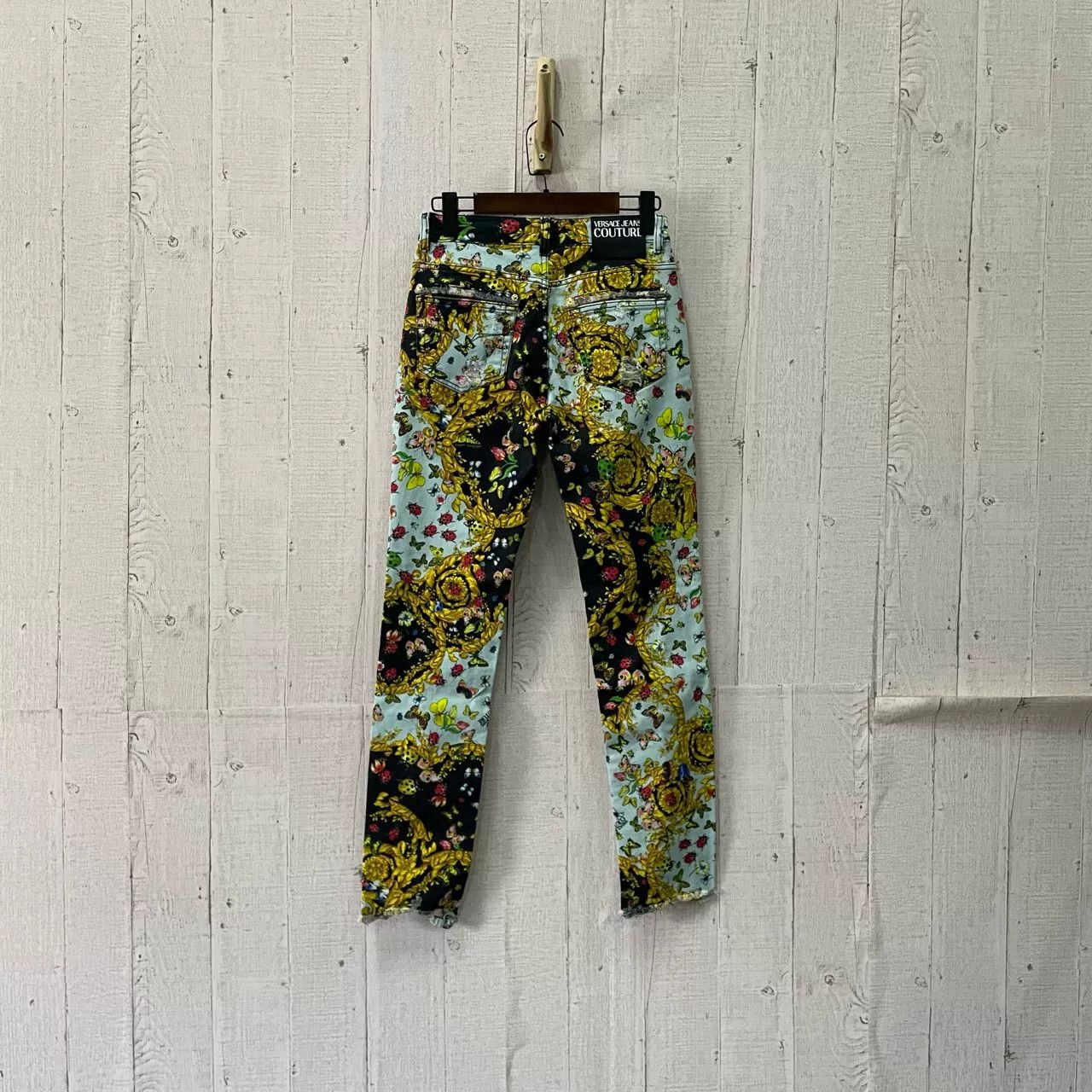 Versace Versace Floral Distressed Jeans Size 27" / US 4 / IT 40 - 2 Thumbnail
