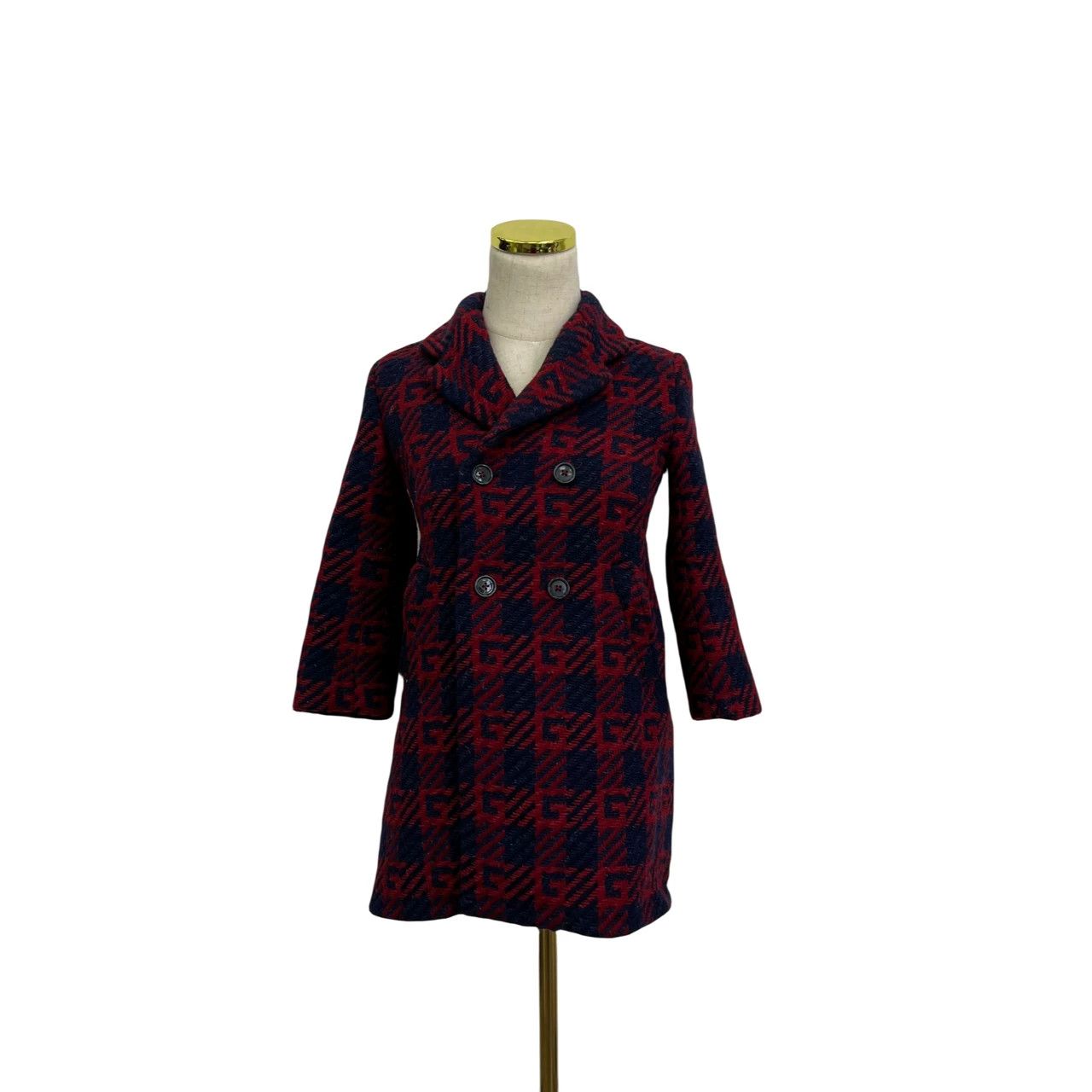 Gucci GUCCI Color-Blocked Plaid Letter Print Coat Size S / US 4 / IT 40 - 2 Thumbnail